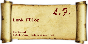 Lenk Fülöp névjegykártya
